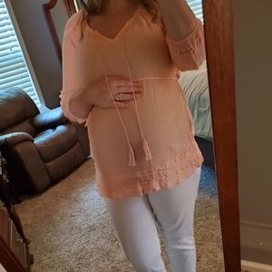 Peach Maternity Top
